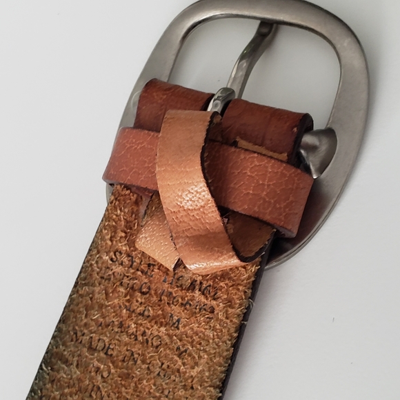 Vintage Genuine Leather With Boho Print Belt - Picture 5 of 6